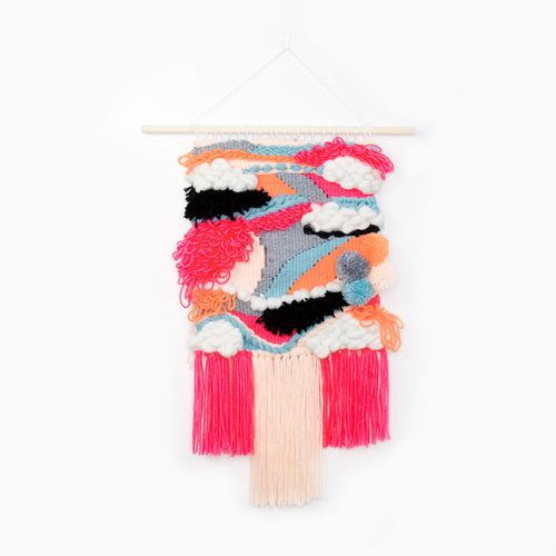colorful abstract weaving wall hanging